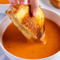 Grilled Cheese and Basil Tomato Soup