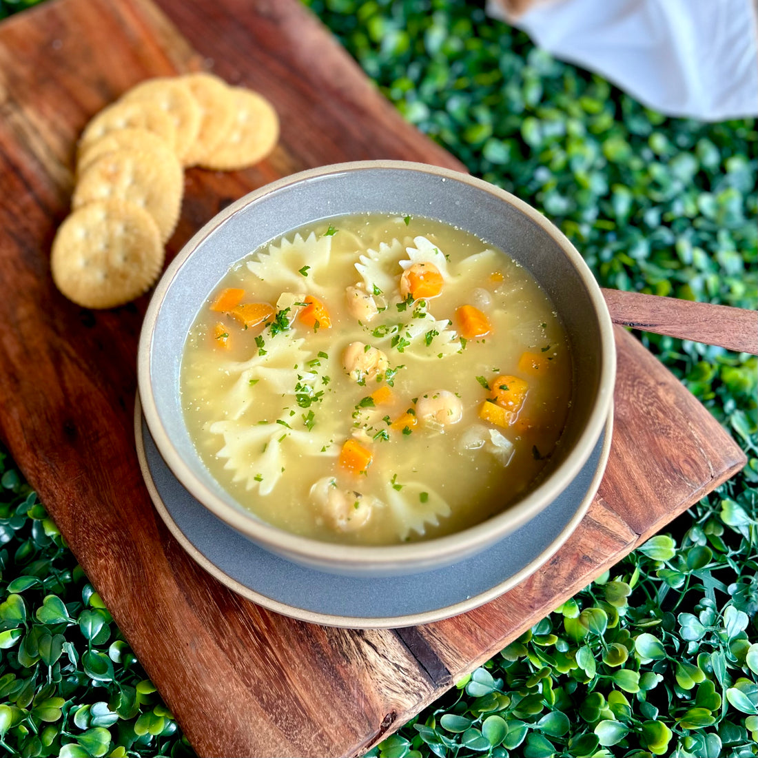 Chickpeas and Noodle Soup