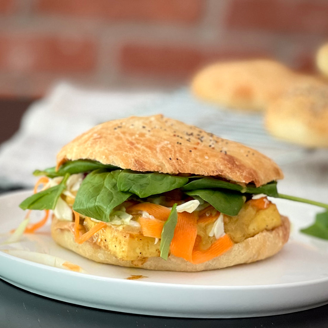 Curried Tofu Banh Mi Sandwich