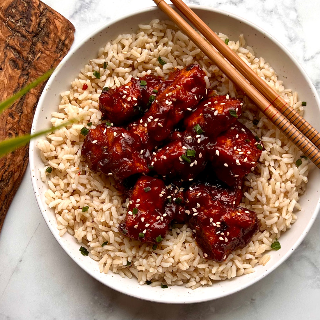 Crispy Korean BBQ Tofu Bowl