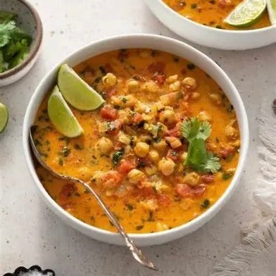 Coconut Lime Chickpea and Rice Soup