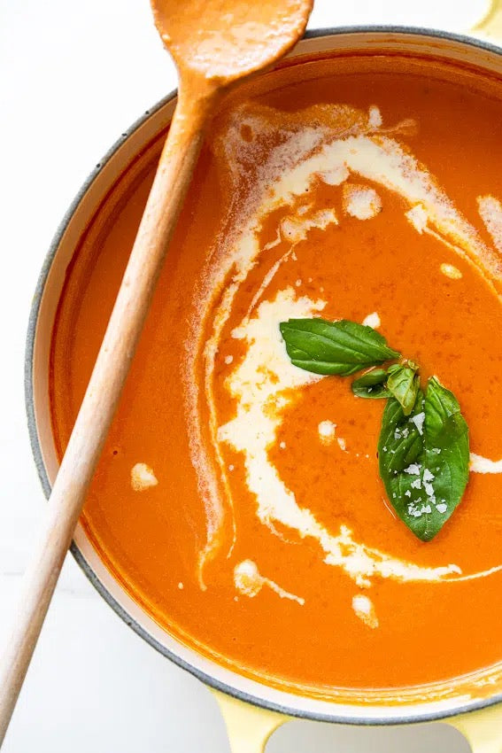 Grilled Cheese and Basil Tomato Soup