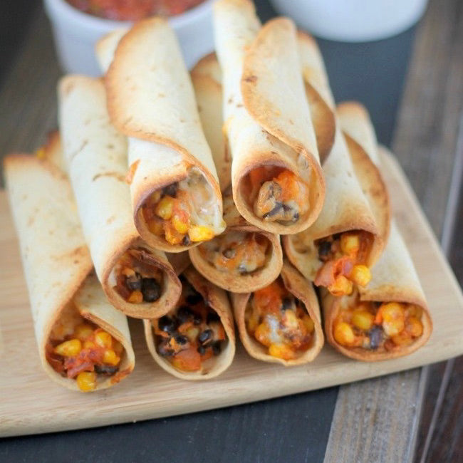 Caribbean Black Bean Flautas